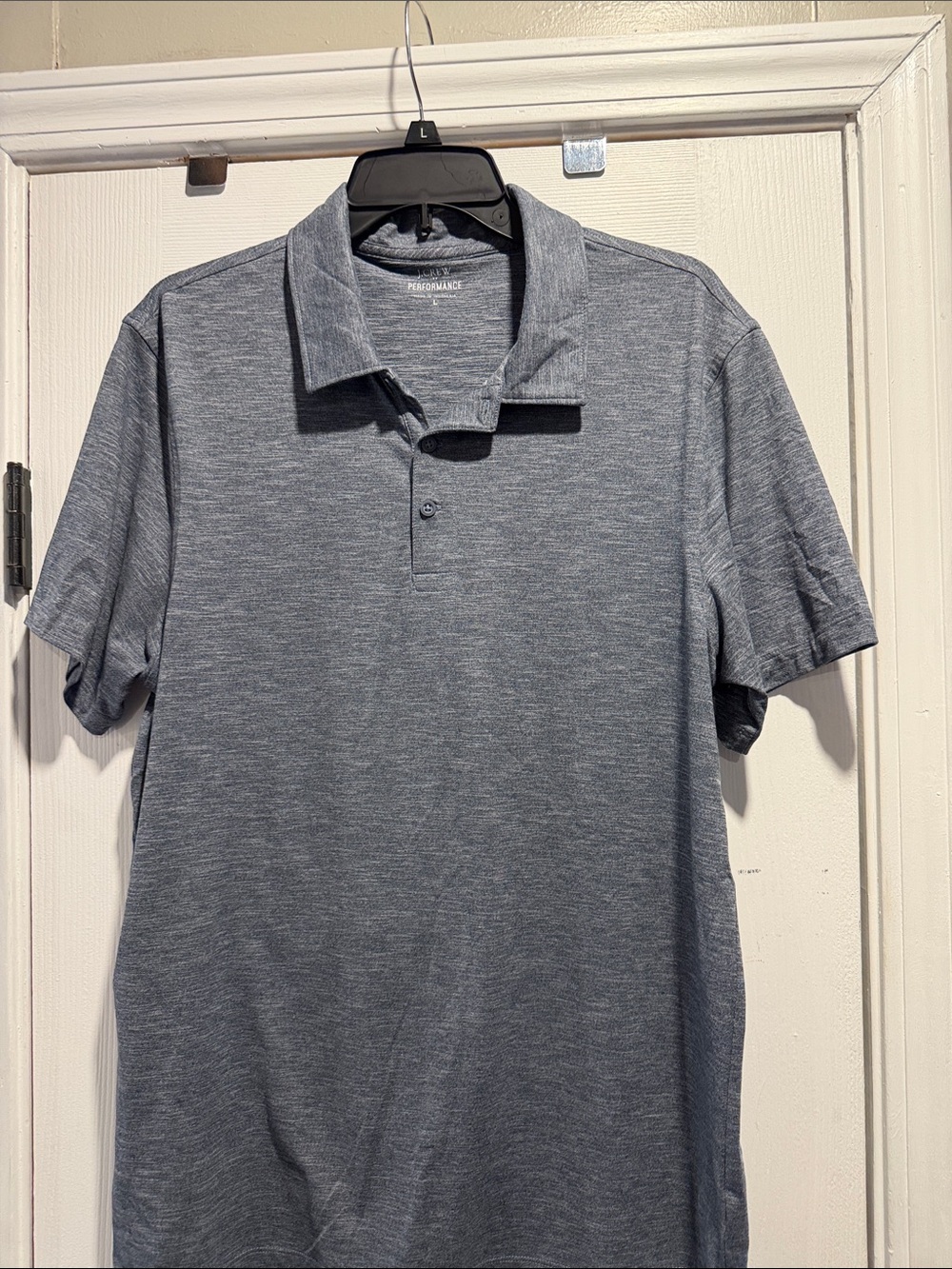 J. Crew Men's Heathered Slate Performance Polo